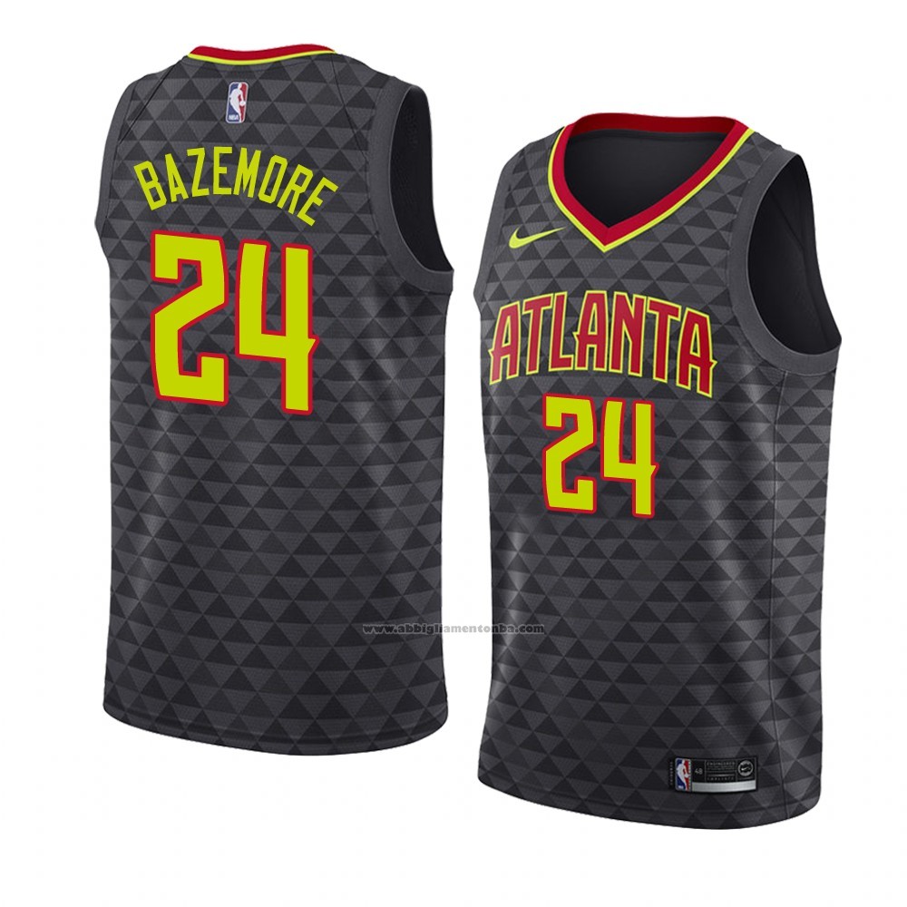 Camiseta Atlanta Hawks Kent Bazemore #24 Icon 2018-19 Negro | www ...