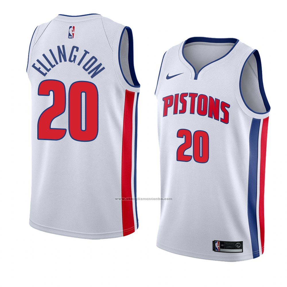 Camiseta Detroit Pistons Wayne Ellington #20 Association 2018 Blanco ...