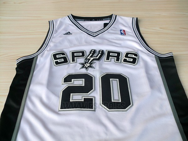 Camiseta San Antonio Spurs Manu Ginobili #20 Blanco | www.nbabaratas.com