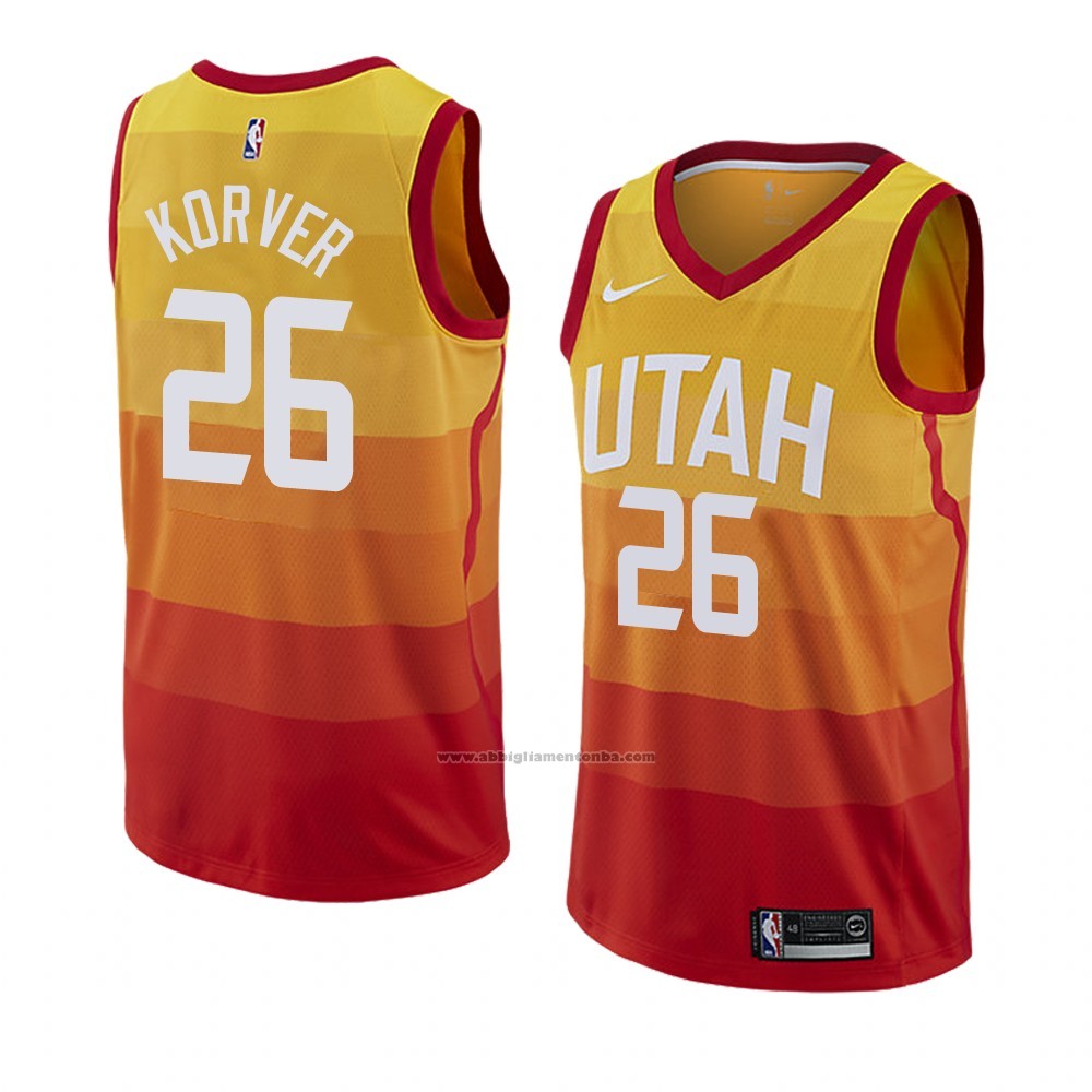 Camiseta Utah Jazz Kyle Korver #26 Ciudad 2018 Amarillo | www ...