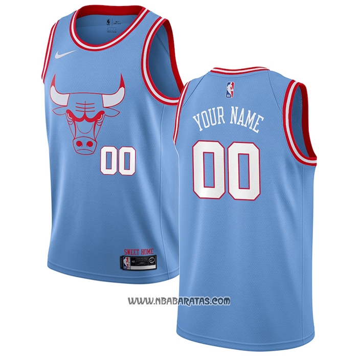 Camiseta Chicago Bulls Ciudad Personalizada Azul | www.nbabaratas.com